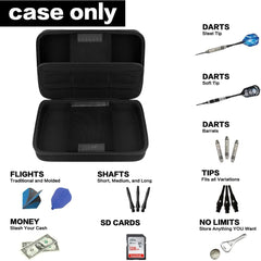 GWCASE Dart Case For Steel & Soft Tip Darts Storage Fits Tips, Shafts, Flights