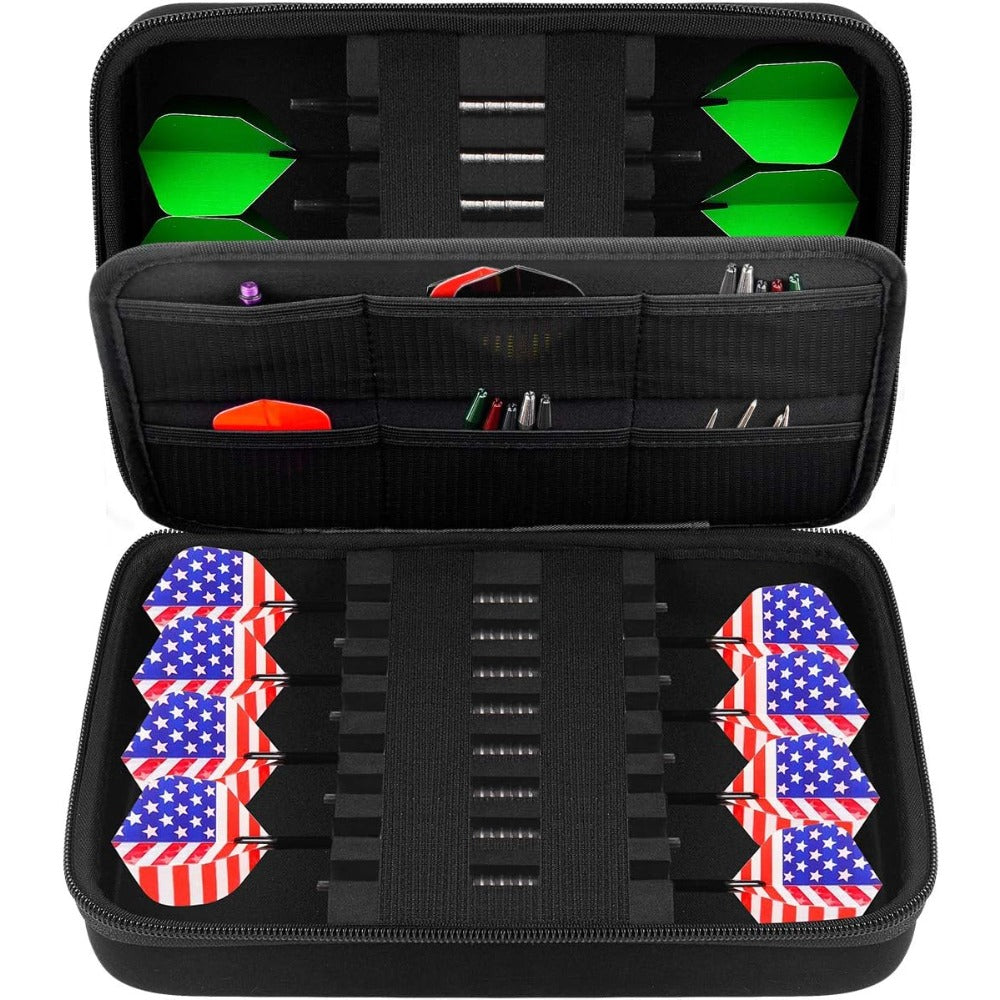 GWCASE Dart Case For Steel & Soft Tip Darts Storage Fits Tips, Shafts, Flights