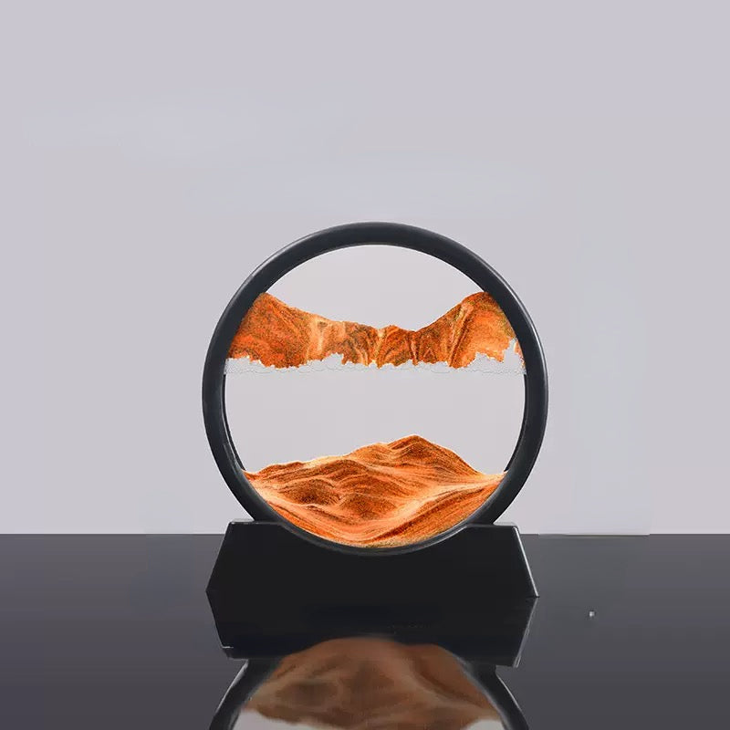 3D Moving Sand Art Picture Round Glass Deep Sea Sandscape Hourglass Quicksand