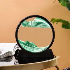 3D Moving Sand Art Picture Round Glass Deep Sea Sandscape Hourglass Quicksand