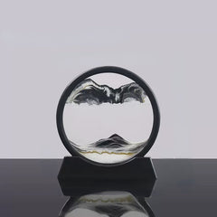 3D Moving Sand Art Picture Round Glass Deep Sea Sandscape Hourglass Quicksand