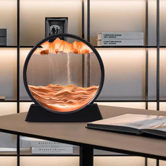 3D Moving Sand Art Picture Round Glass Deep Sea Sandscape Hourglass Quicksand
