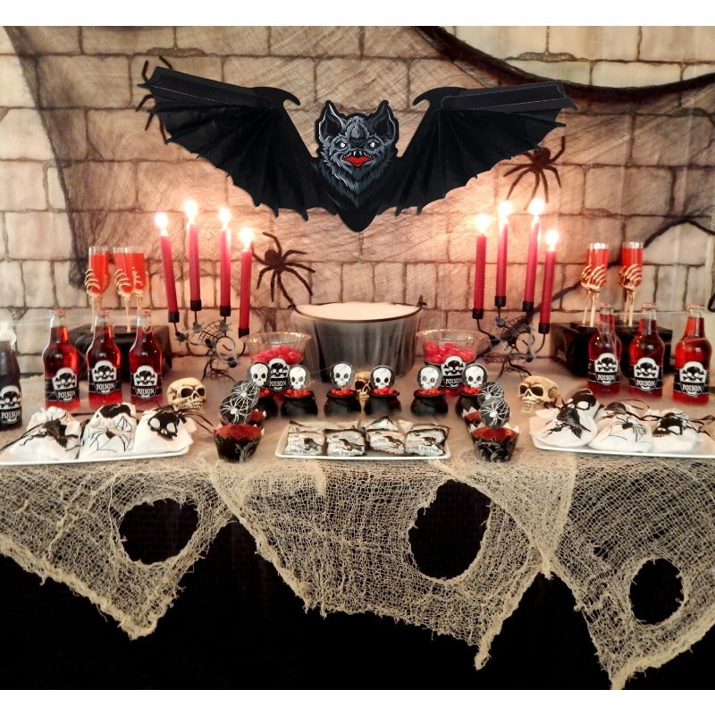 Halloween Bat Party Decoration Ghost Spider Pumpkin Hat Honeycomb Pendant