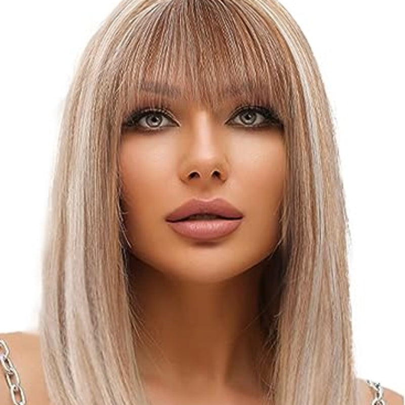 Short Brown Curly Rocker Wig for Men