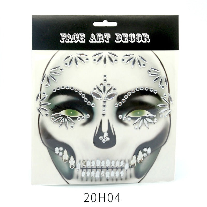 Halloween Face Gem Stickers Fluorescent DIY Party Cosplay Face Paint