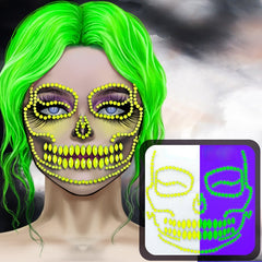 Halloween Face Gem Stickers Fluorescent DIY Party Cosplay Face Paint