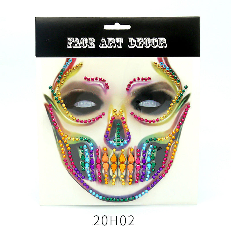 Halloween Face Gem Stickers Fluorescent DIY Party Cosplay Face Paint