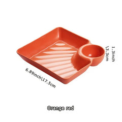 2pcs Plastic Dumplings Dipped In Sauce Plate Sushi Fried Chicken Plate