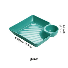 2pcs Plastic Dumplings Dipped In Sauce Plate Sushi Fried Chicken Plate