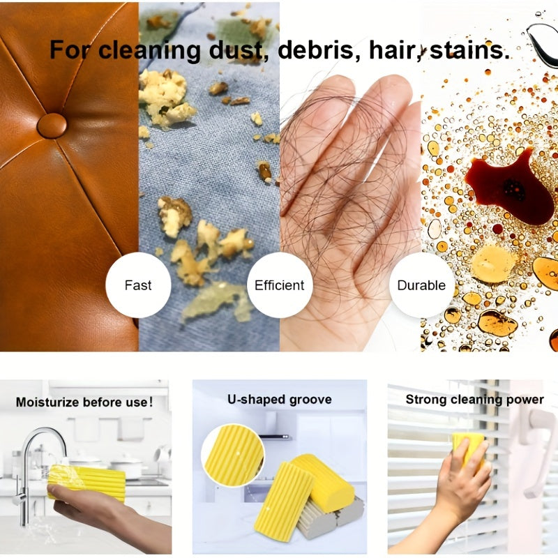 2pcs Damp Clean Duster Sponge Cleaning Brush for Blinds Glass Baseboards Vents