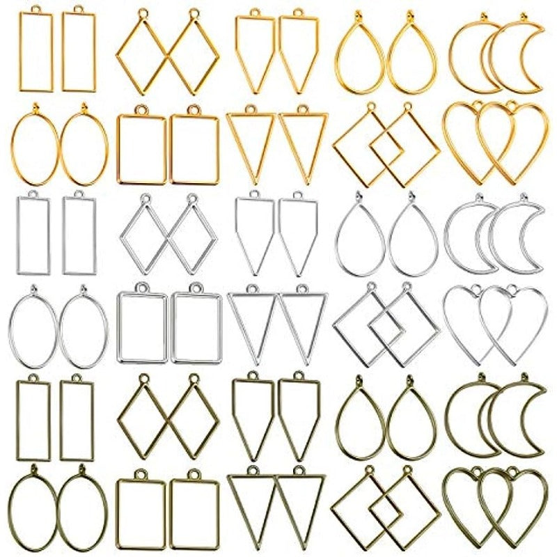 60Pcs Resin Craft Bezels for Jewelry Making