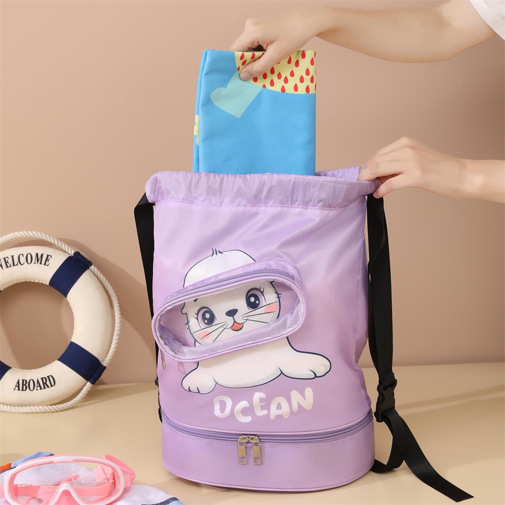 Funny Cartoon Swimming Bag Large Capacity Dry Wet Separation Toiletry Bag