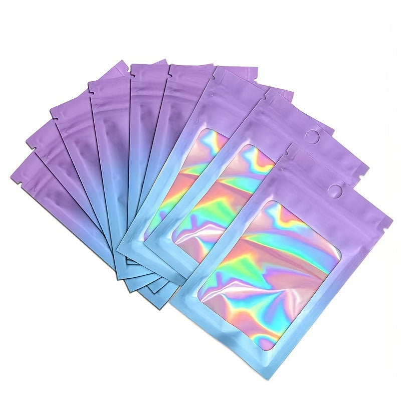 50pcs Gradient Small Bags Laser Ziplock Bags for Jewelry and Hair Accessories