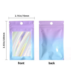 50pcs Gradient Small Bags Laser Ziplock Bags for Jewelry and Hair Accessories