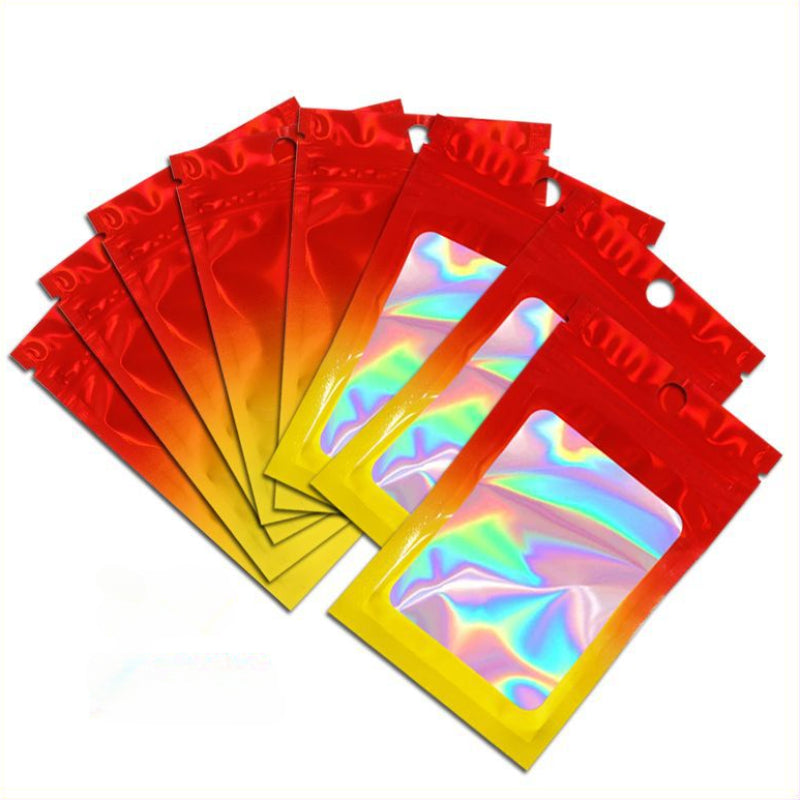 50pcs Gradient Small Bags Laser Ziplock Bags for Jewelry and Hair Accessories