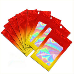 50pcs Gradient Small Bags Laser Ziplock Bags for Jewelry and Hair Accessories