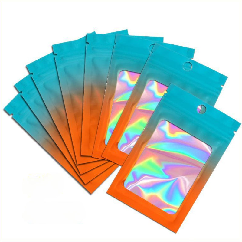 50pcs Gradient Small Bags Laser Ziplock Bags for Jewelry and Hair Accessories