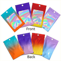 50pcs Gradient Small Bags Laser Ziplock Bags for Jewelry and Hair Accessories