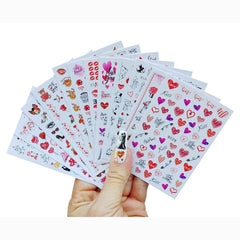Valentines Nail Stickers Red Love Nail Art Supplies