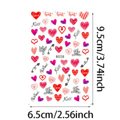 Valentines Nail Stickers Red Love Nail Art Supplies