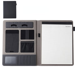 Leather A4 Conference Folder Business Stationery Zippered Organizer