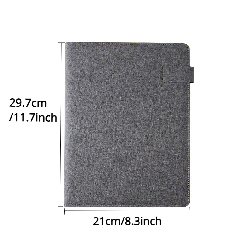Leather A4 Conference Folder Business Stationery Zippered Organizer
