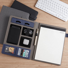 Leather A4 Conference Folder Business Stationery Zippered Organizer