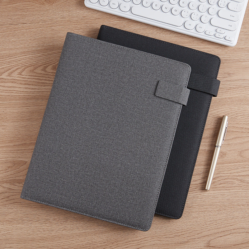 Leather A4 Conference Folder Business Stationery Zippered Organizer