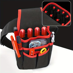 Portable Electrician Tool Bag Waist Bag Organizer with Side Pockets
