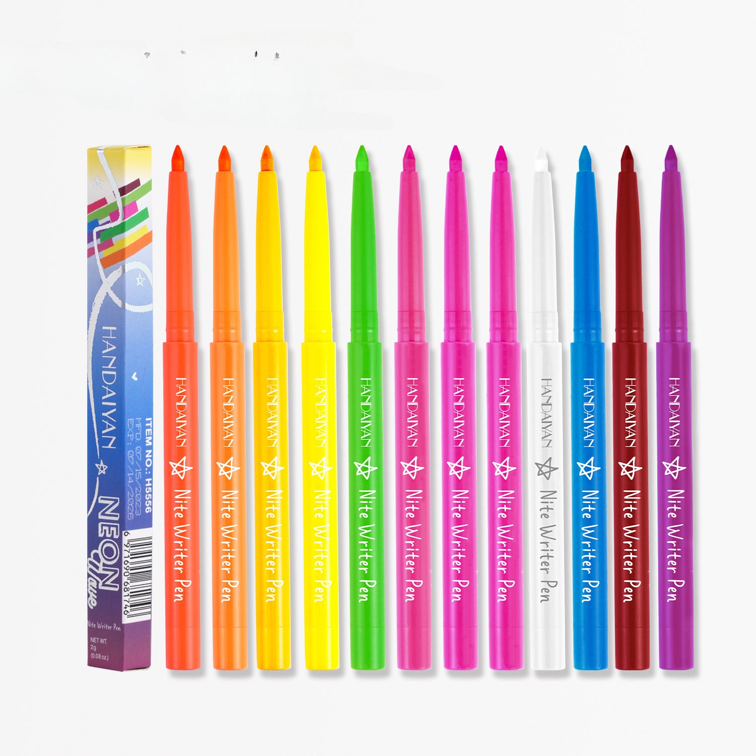 12 Colors Fluorescent Eyeliner Pen UV Waterproof Gel Pen