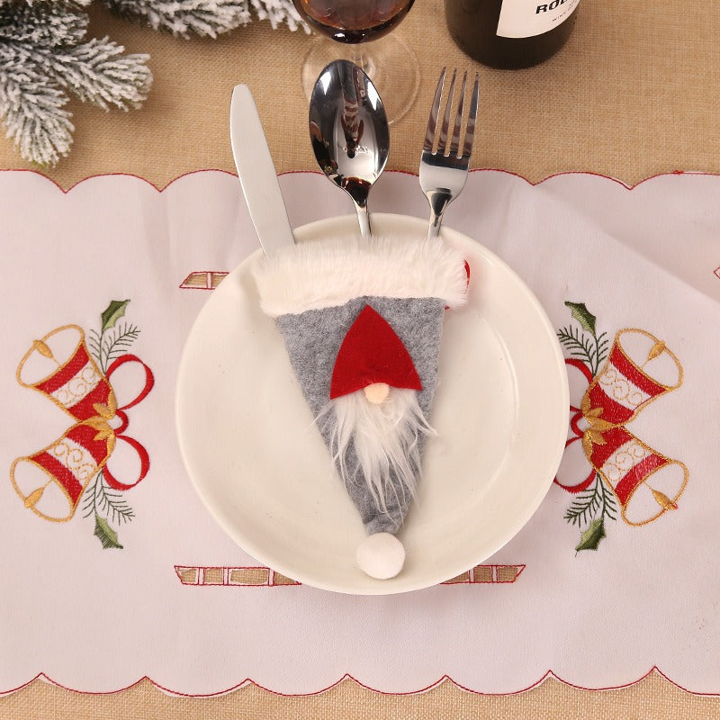 Christmas Santa Claus Tableware Cover Decoration