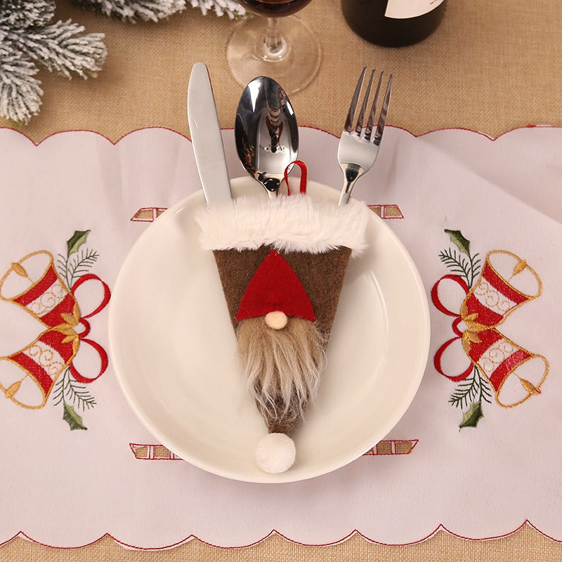 Christmas Santa Claus Tableware Cover Decoration