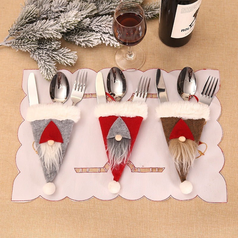 Christmas Santa Claus Tableware Cover Decoration