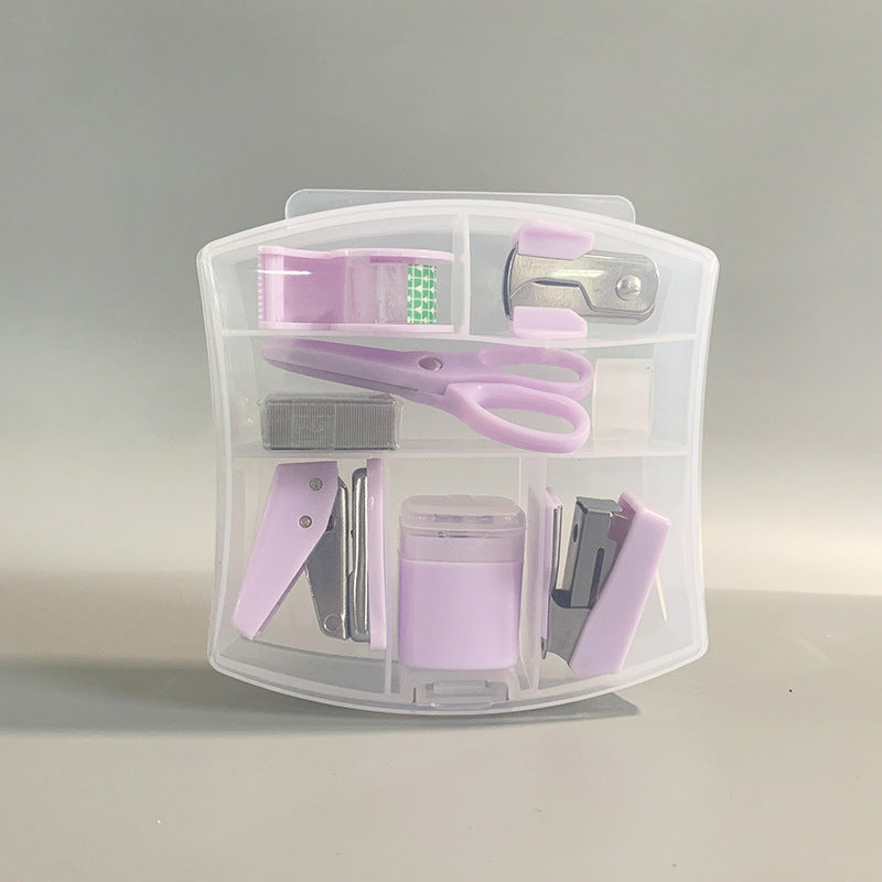 Student Learning Stationery Transparent Plastic Box Mini Set