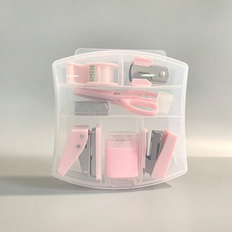 Student Learning Stationery Transparent Plastic Box Mini Set