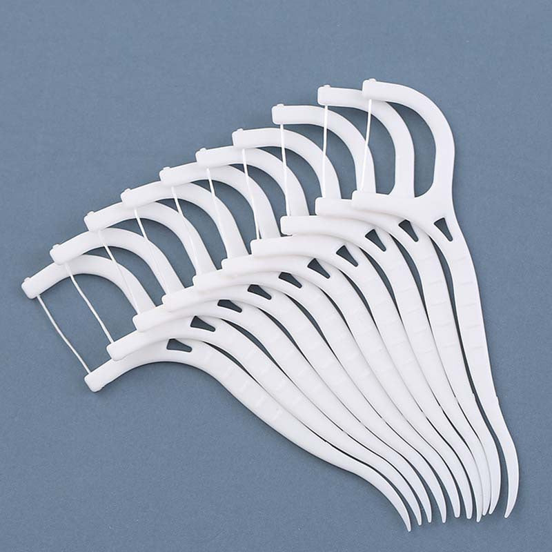 100pcs Dental Floss Sticks Clean Teeth High Tension Bag Picking