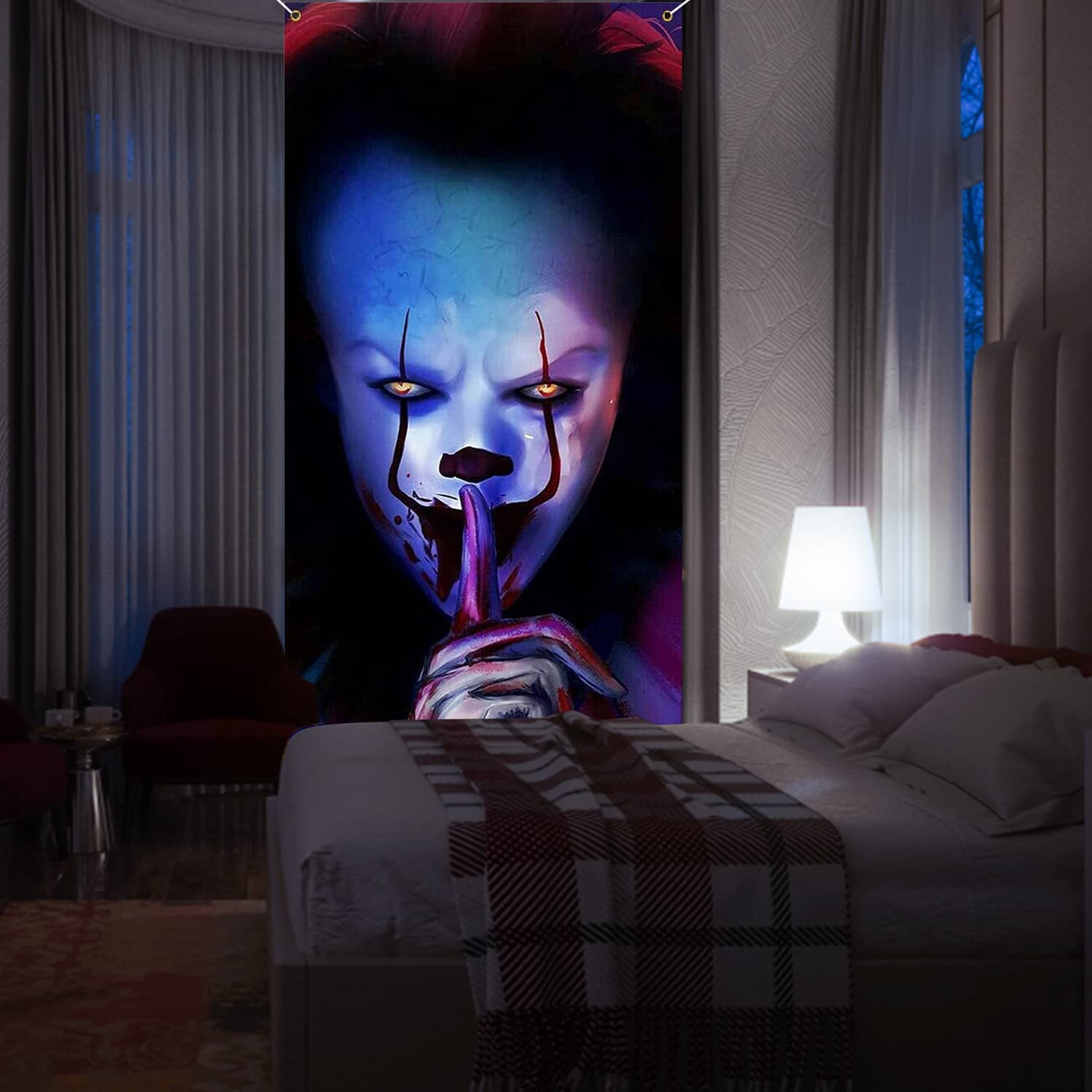 Clown Halloween Banner Trick Or Treat Horror Killer Decoration