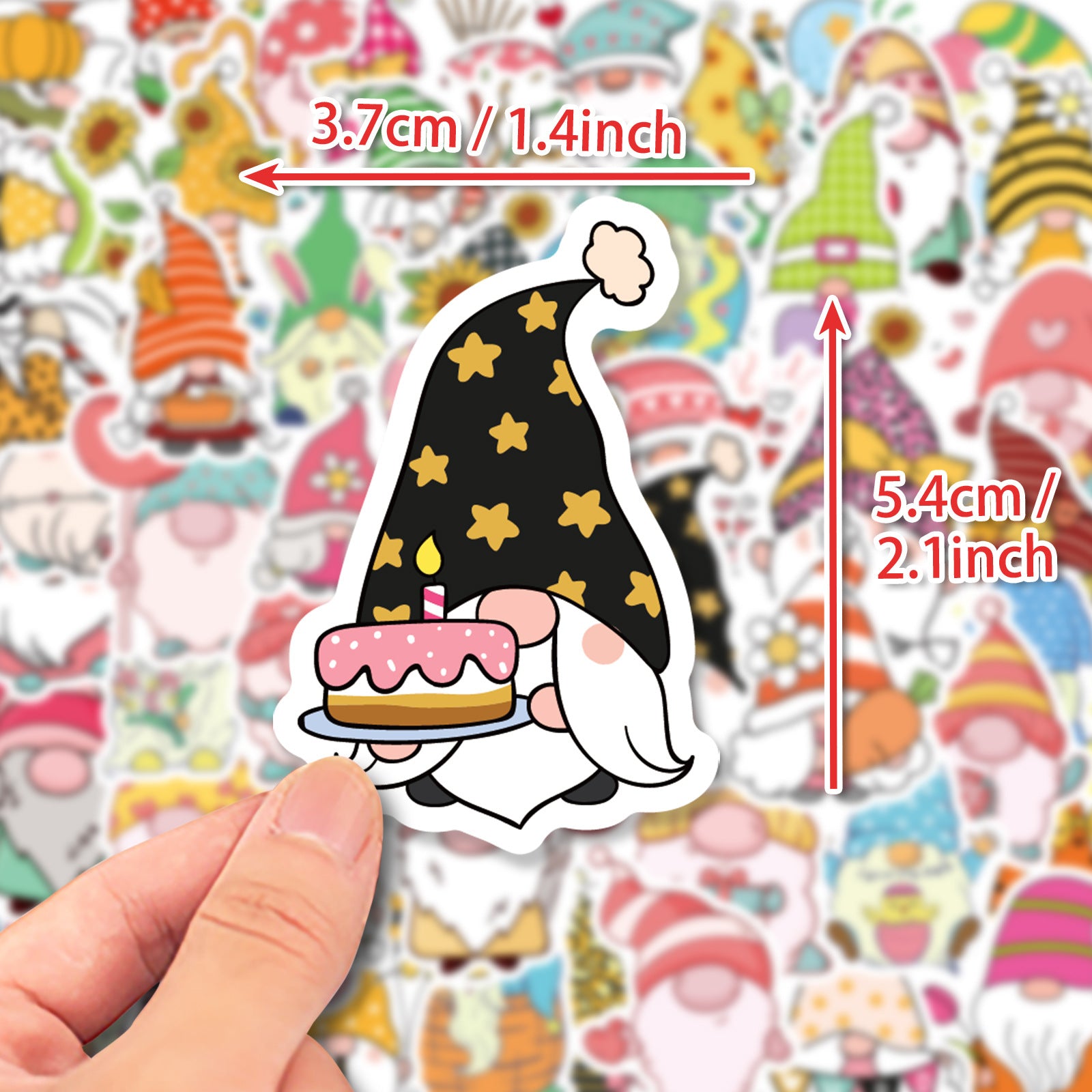 50pcs Gnome Stickers Pack Vinyl Stickers for Water Bottle Laptop Phone