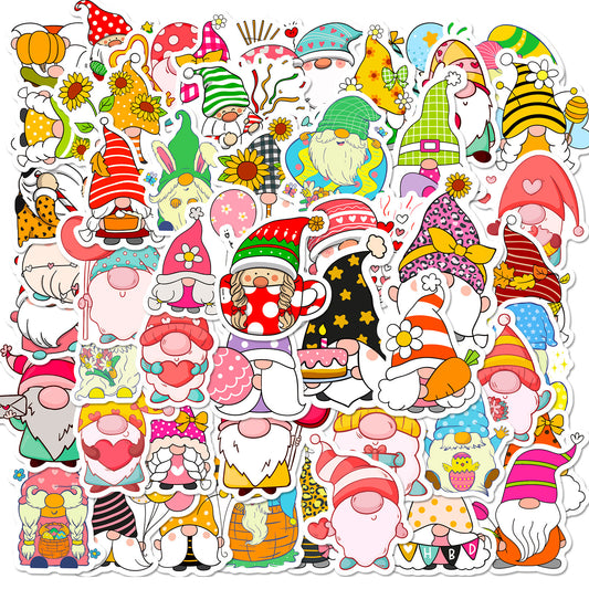 50pcs Gnome Stickers Pack Vinyl Stickers for Water Bottle Laptop Phone