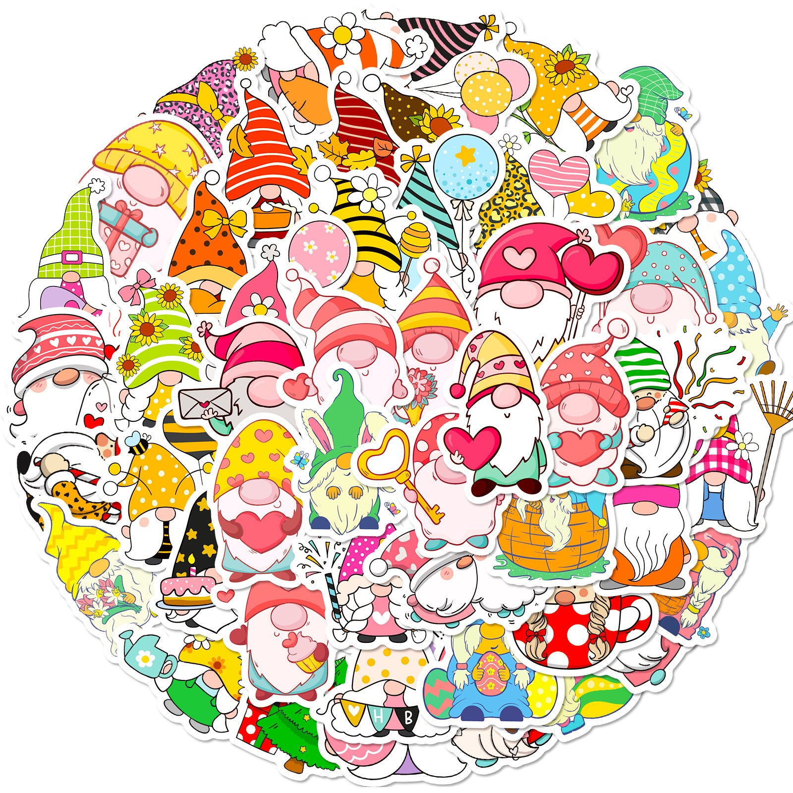50pcs Gnome Stickers Pack Vinyl Stickers for Water Bottle Laptop Phone