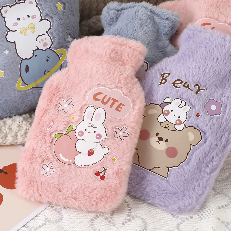 Cartoon Hot Water Bag Water Injection Hand Warmer Plush