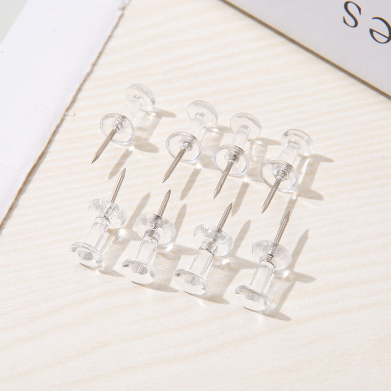 100pcs Transparent Special Shaped Plastic Push Pins
