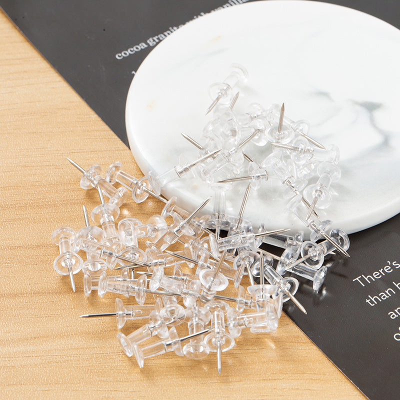 100pcs Transparent Special Shaped Plastic Push Pins