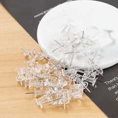 100pcs Transparent Special Shaped Plastic Push Pins