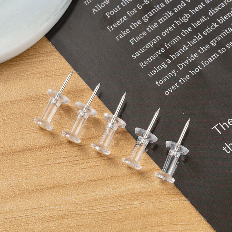 100pcs Transparent Special Shaped Plastic Push Pins