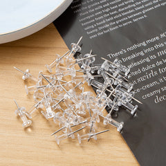 100pcs Transparent Special Shaped Plastic Push Pins