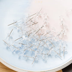 100pcs Transparent Special Shaped Plastic Push Pins