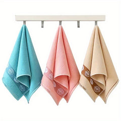 3pcs Leaf Pattern Hand Towels Set Cotton Face Towel Ultra Soft Highly Absorbent