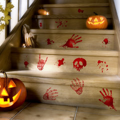 1pc Halloween Bloody Hands Wall Sticker Bloodstain Cat Home Background Grou