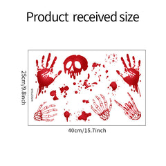 1pc Halloween Bloody Hands Wall Sticker Bloodstain Cat Home Background Grou